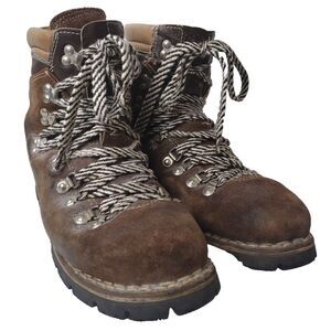 Vintage Mountain Walkers For Montgomery Ward Lace Up Boots Made in Italy 9.5 D